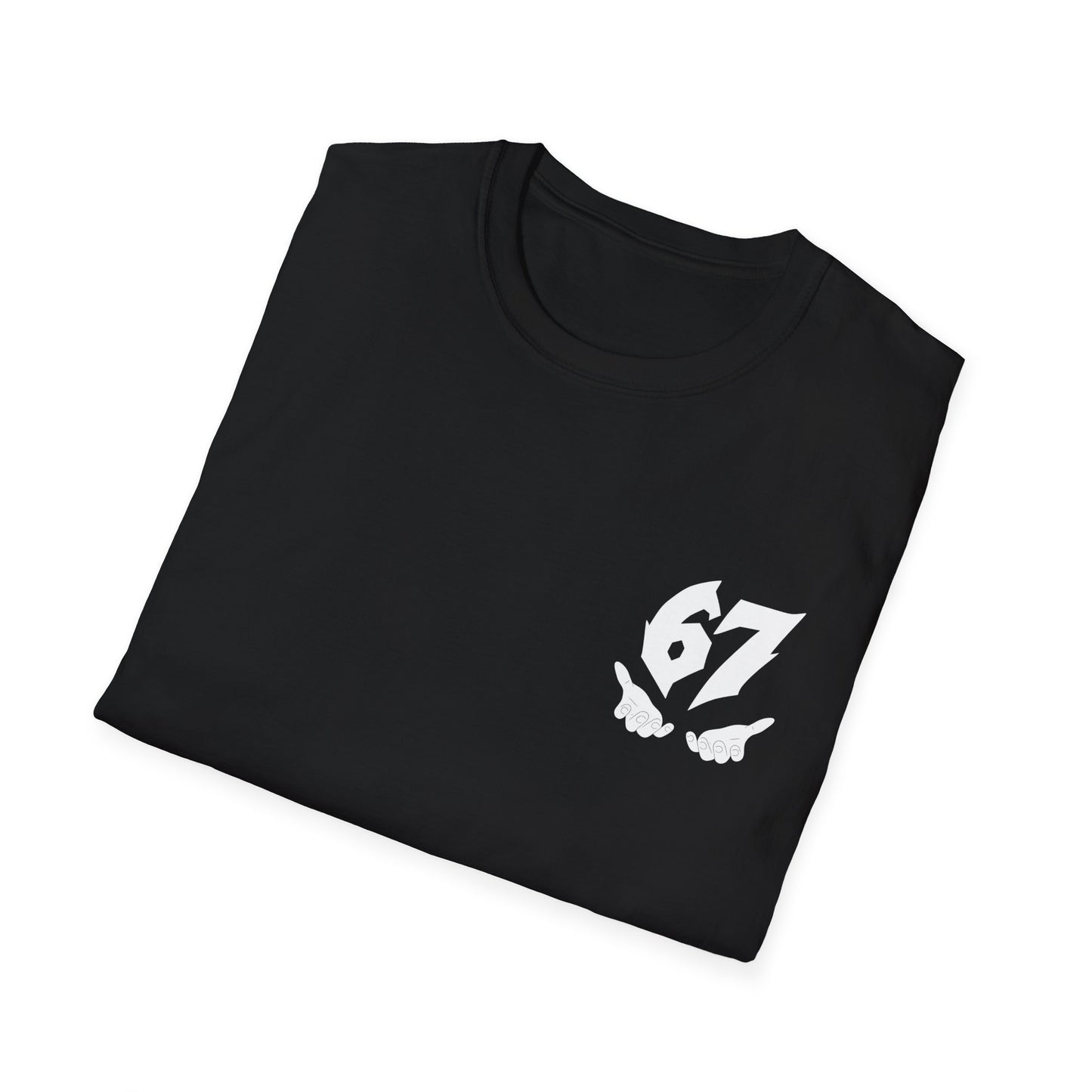 Six Seven Globe T‑Shirt — '67' Chest Logo & Caring Hands Back Design