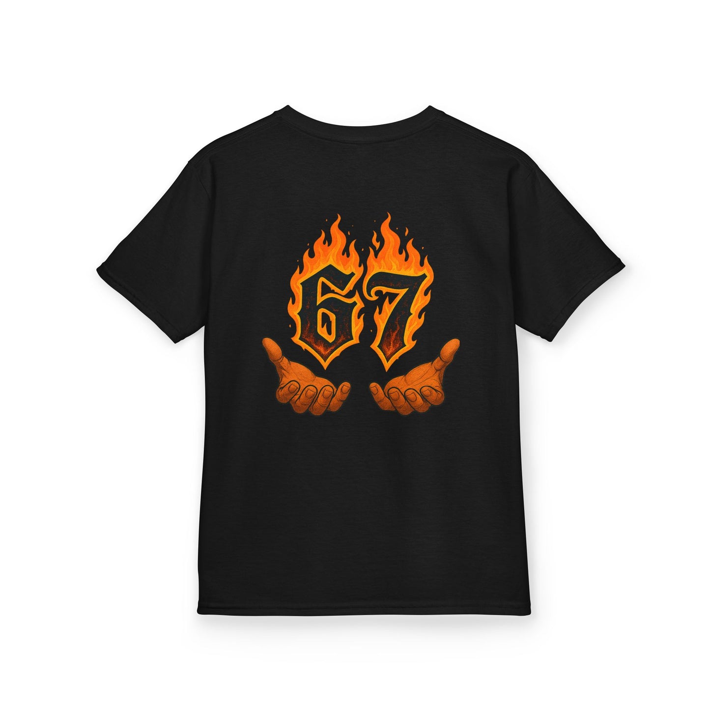Kids Tee — 'SixSeven' Flame Number 67 Graphic Shirt