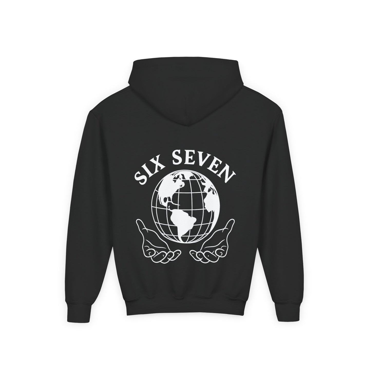 Youth Hoodie — "Six Seven" Globe Graphic Pullover
