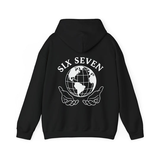 67 Globe Hoodie — 'Six Seven' Earth Graphic Casual Pullover