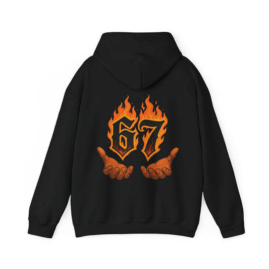 67 Flames Hoodie — 'SiXSEVEN' Graphic Hooded Sweatshirt
