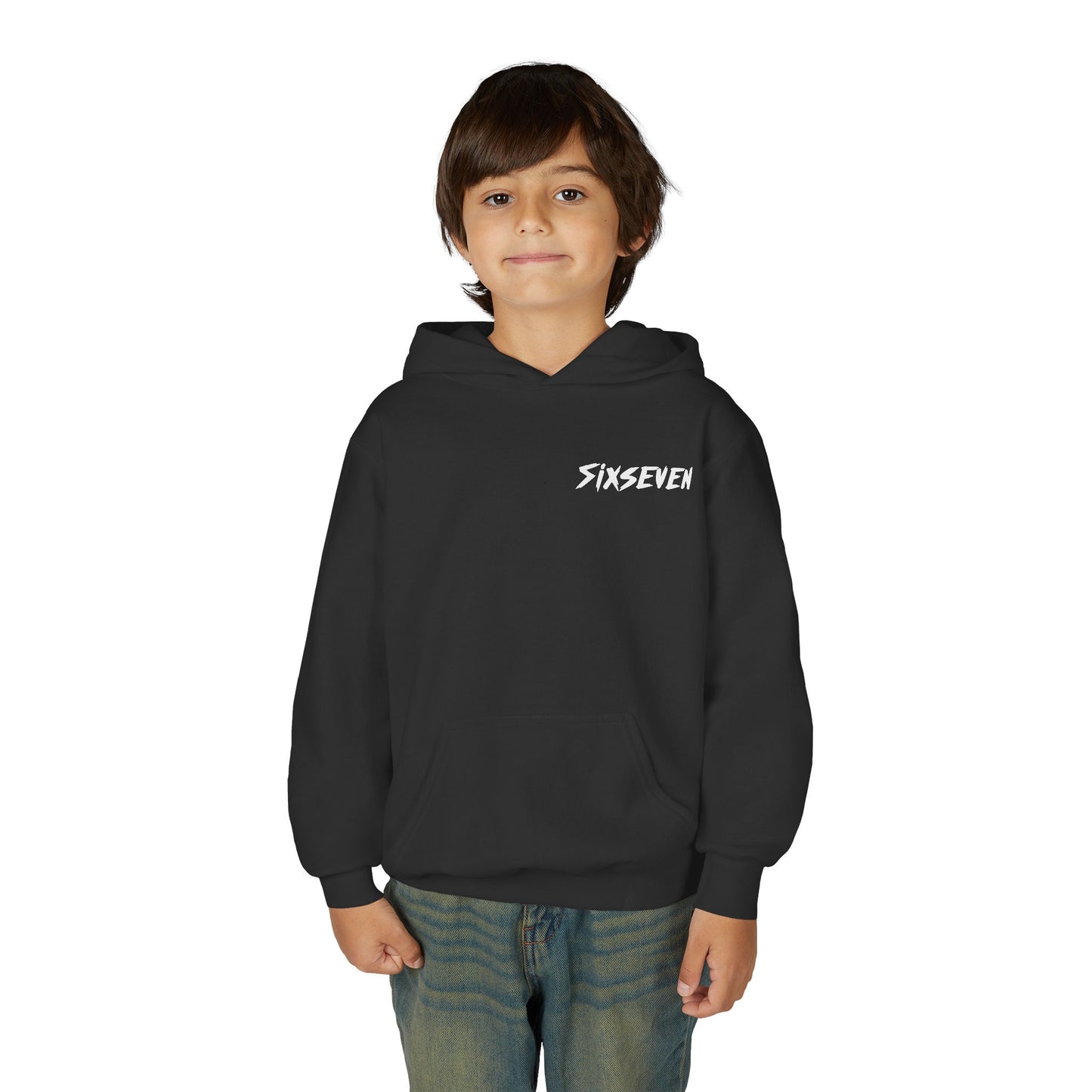 Youth Hoodie — 'SixSeven' 67 Flame Hands Graphic Pullover