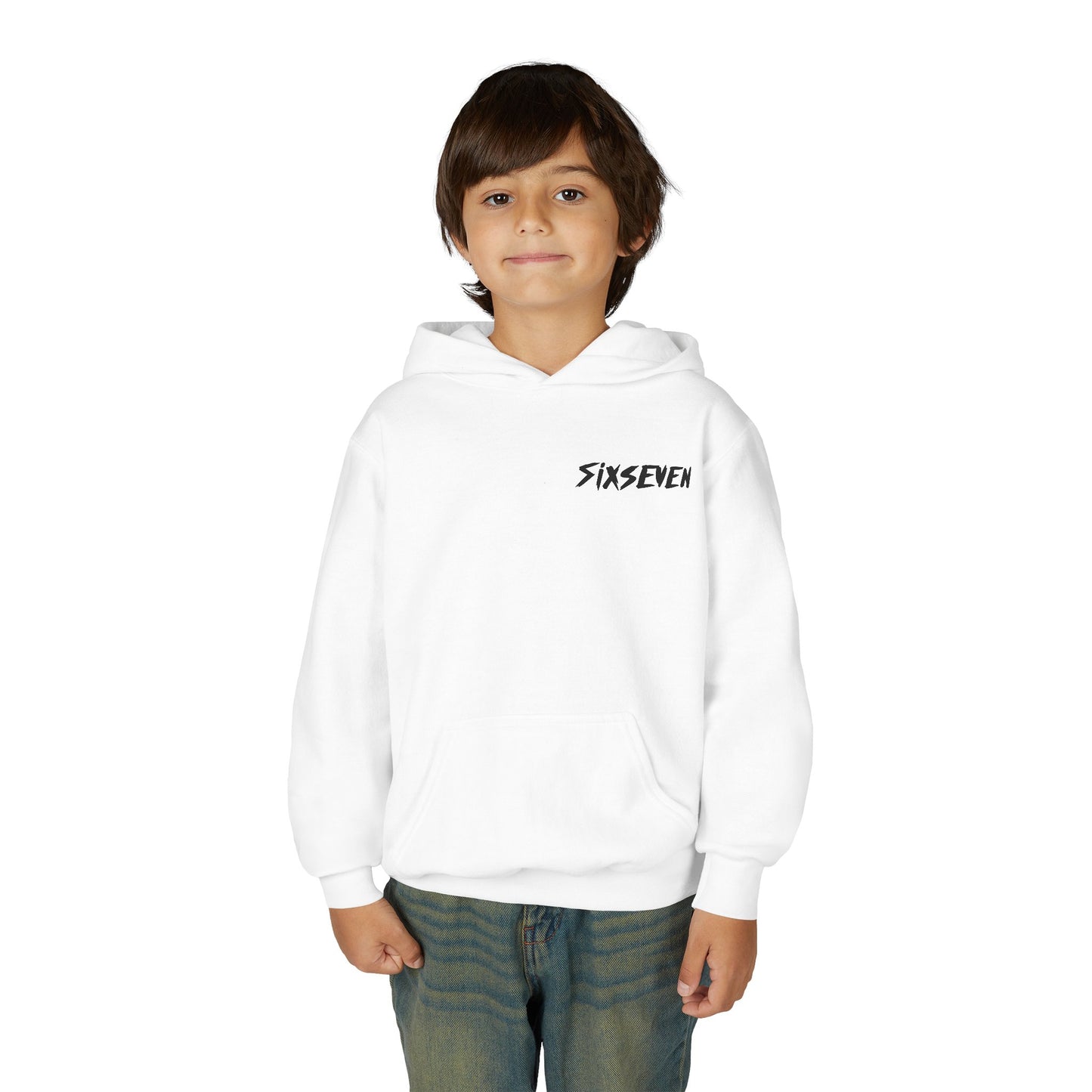 Youth Hoodie — 'SixSeven' 67 Flame Hands Graphic Pullover