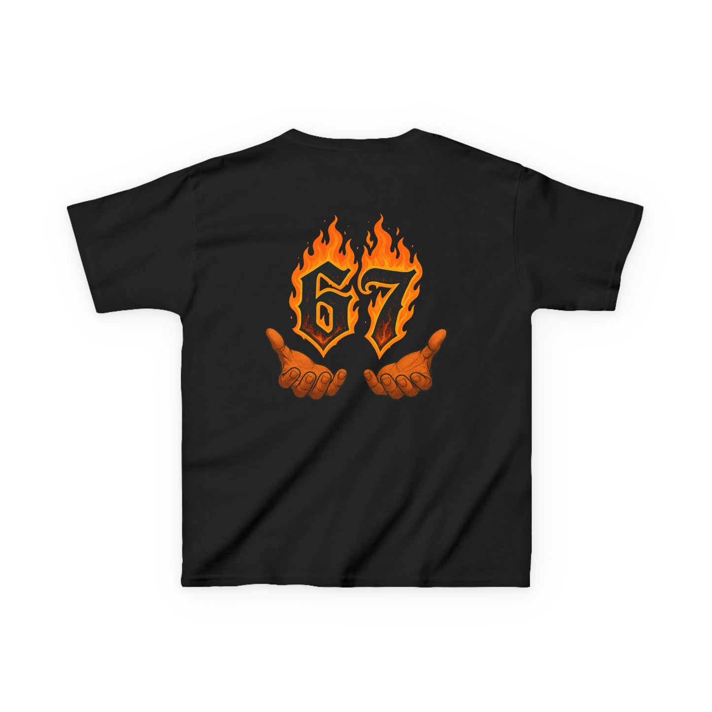 Kids Tee — 'SixSeven' Flame Number 67 Graphic Shirt