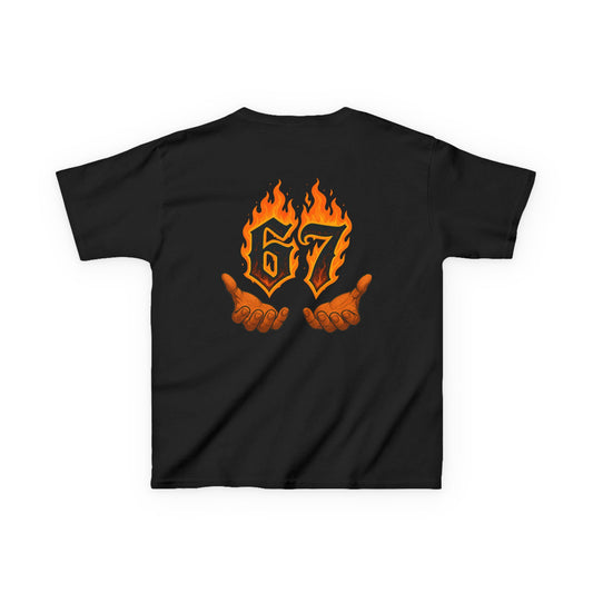 Kids Tee — 'SixSeven' Flame Number 67 Graphic Shirt