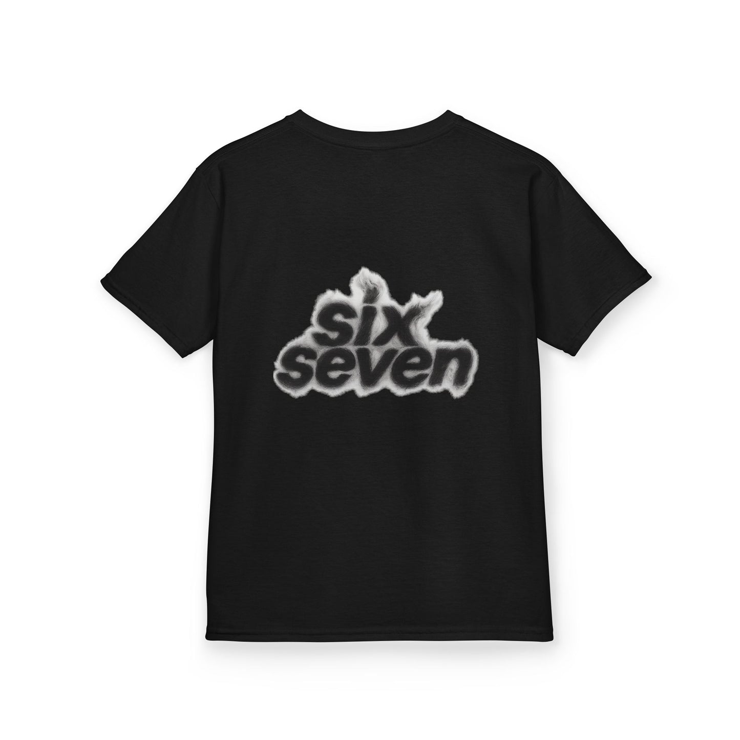 Kids Tee — '67' Number Chest + 'six seven' Retro Smoke Back Design