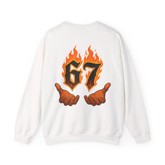 Crewneck Sweatshirt — '67 Flames' Retro Graphic Crewneck