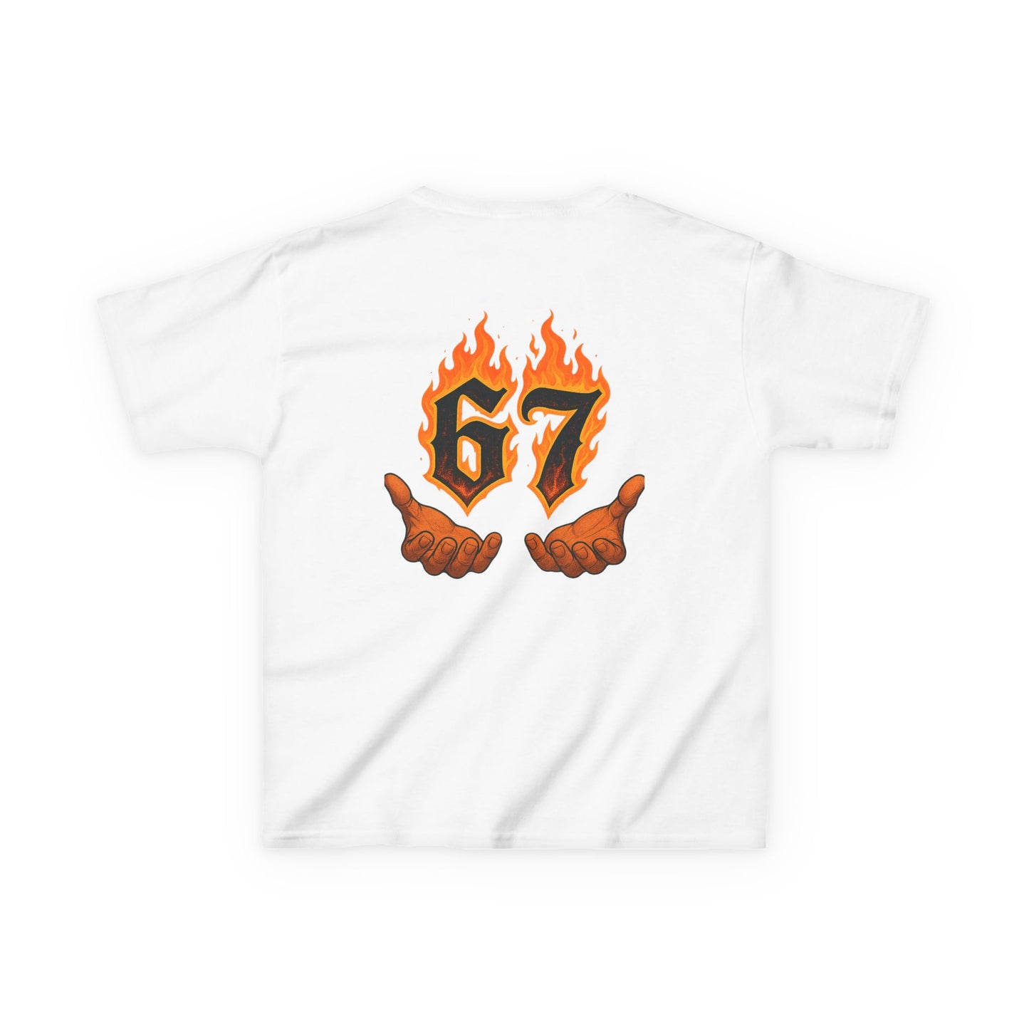 Kids Tee — 'SixSeven' Flame Number 67 Graphic Shirt