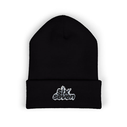 Embroidered 'siken' Classic Cuffed Beanie — Minimal Streetwear Knit Hat