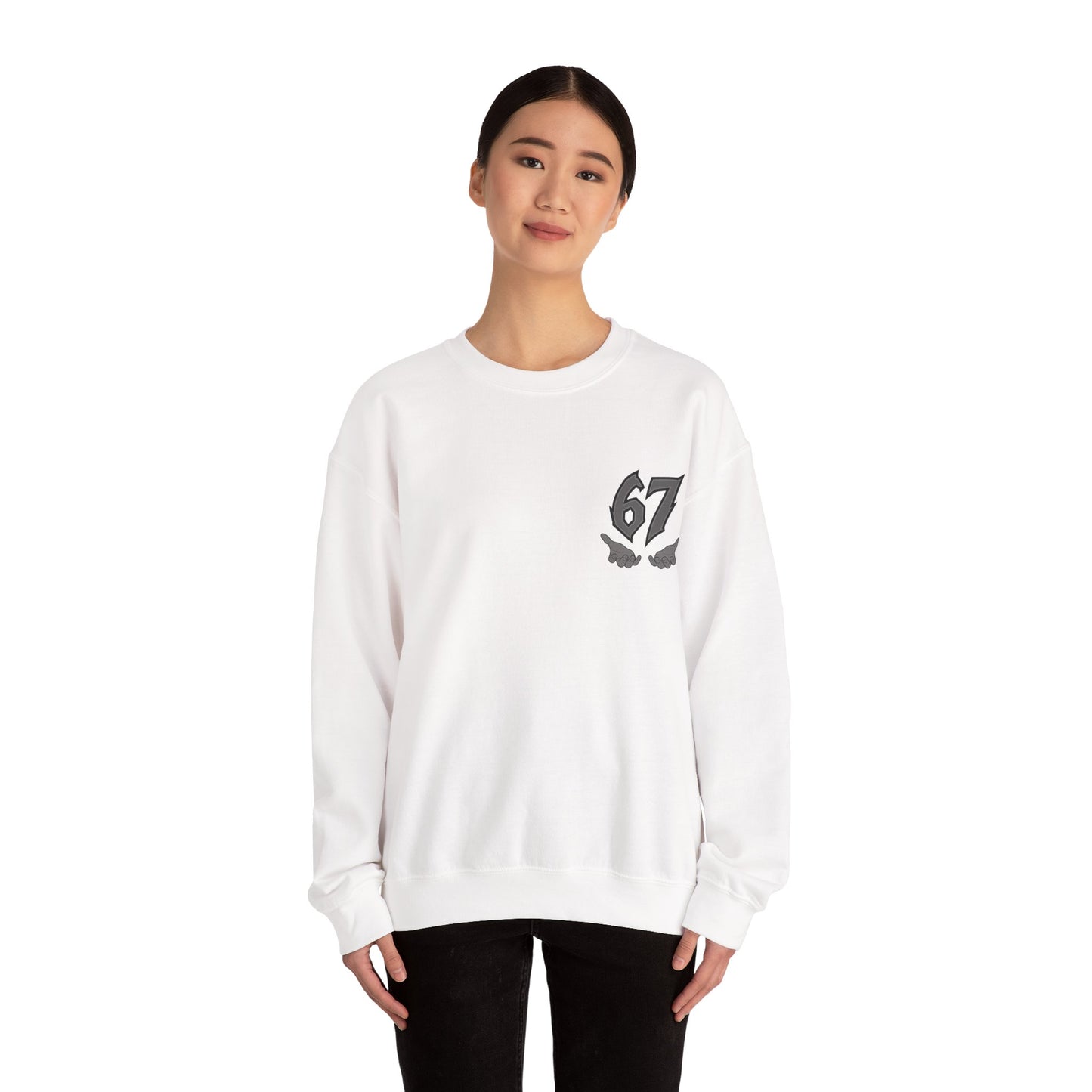 67 Six Seven Crewneck Sweatshirt — Streetwear Graphic Pullover