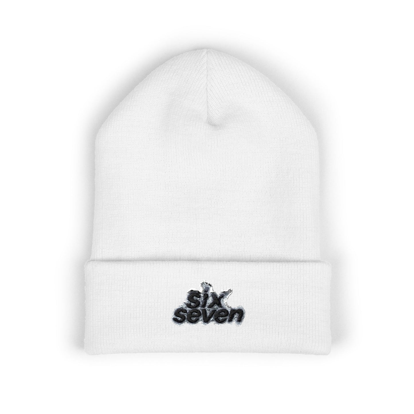 Embroidered 'siken' Classic Cuffed Beanie — Minimal Streetwear Knit Hat