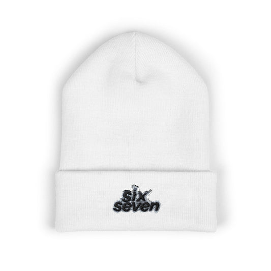 Embroidered 'siken' Classic Cuffed Beanie — Minimal Streetwear Knit Hat
